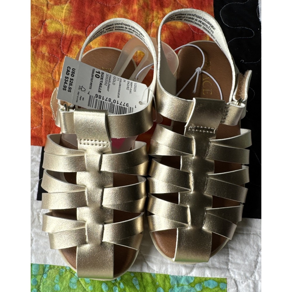 Childrens Place Sandals Gold Size 10 Toddler Girl